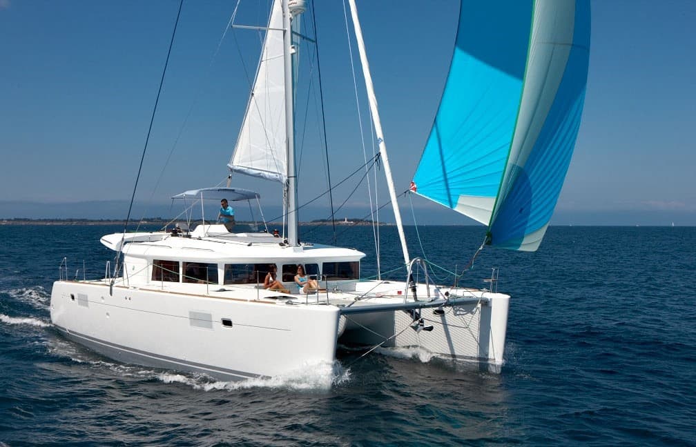 Catamaran under sail